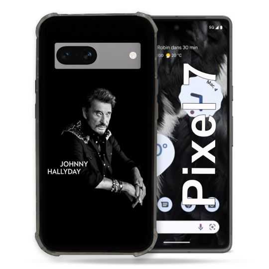 Coque Renforcée Pour Google Pixel 7 Musique Johnny Hallyday Noir