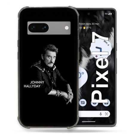 Coque Renforcée Pour Google Pixel 7 Musique Johnny Hallyday Noir