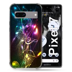 Coque Renforcée Pour Google Pixel 7 Musique Partition Multicolore