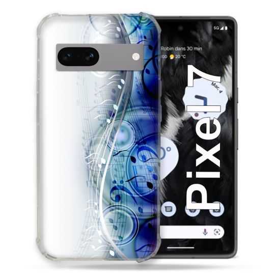 Coque Renforcée Pour Google Pixel 7 Musique Partition Vague