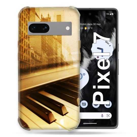 Coque Renforcée Pour Google Pixel 7 Musique Piano Retro