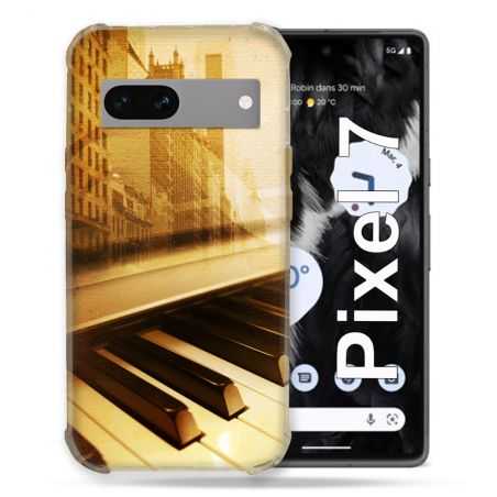 Coque Renforcée Pour Google Pixel 7 Musique Piano Retro