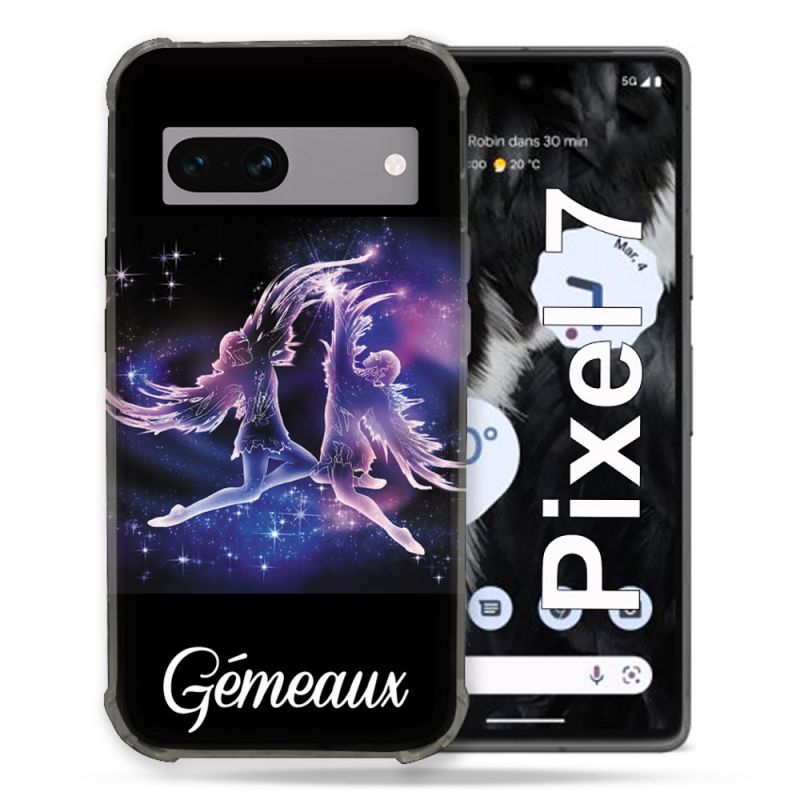 Coque Renforcée Pour Google Pixel 7 Signe Zodiaque 2 Gémeaux