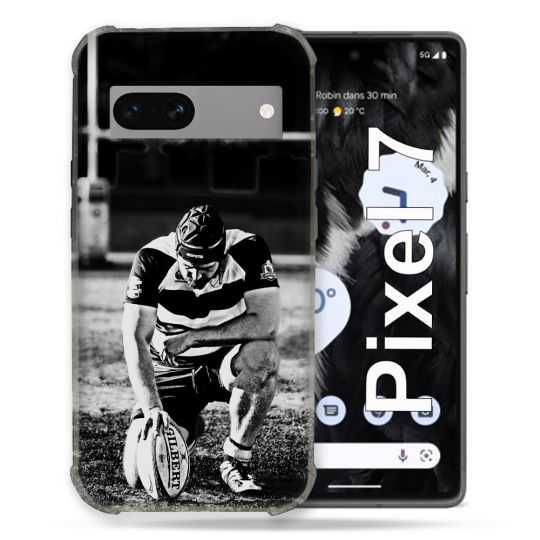 Coque Renforcée Pour Google Pixel 7 Sport Rugby Noir Blanc
