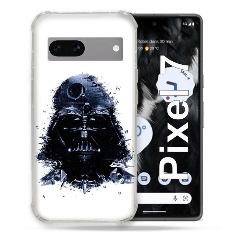 Coque Renforcée Pour Google Pixel 7 Star Wars - Dark Vador Blanc