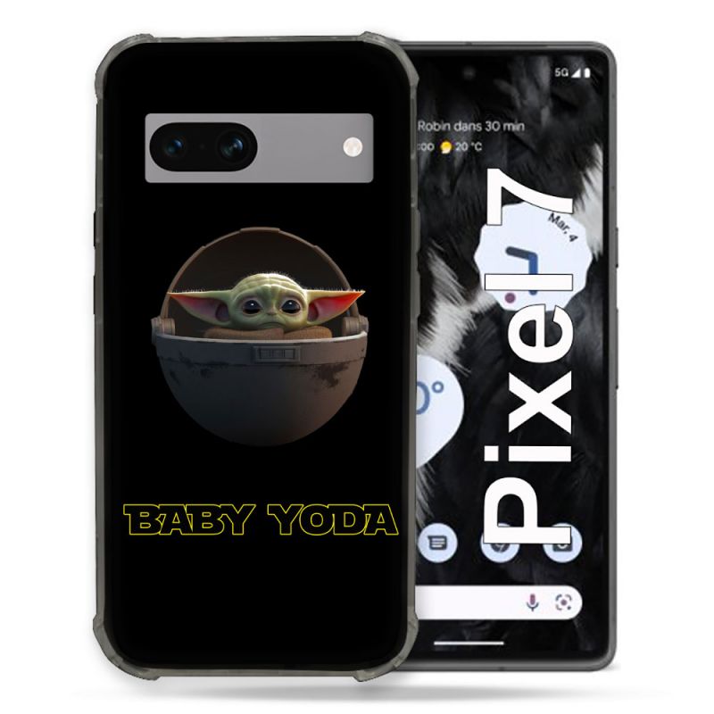 Coque Renforcée Pour Google Pixel 7 Star Wars - Yoda bebe noir