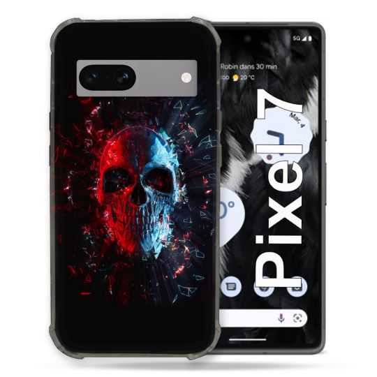 Coque Renforcée Pour Google Pixel 7 Tete de Mort Deflagration