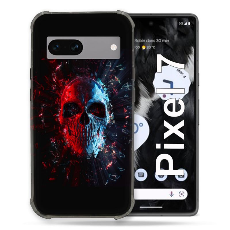 Coque Renforcée Pour Google Pixel 7 Tete de Mort Deflagration