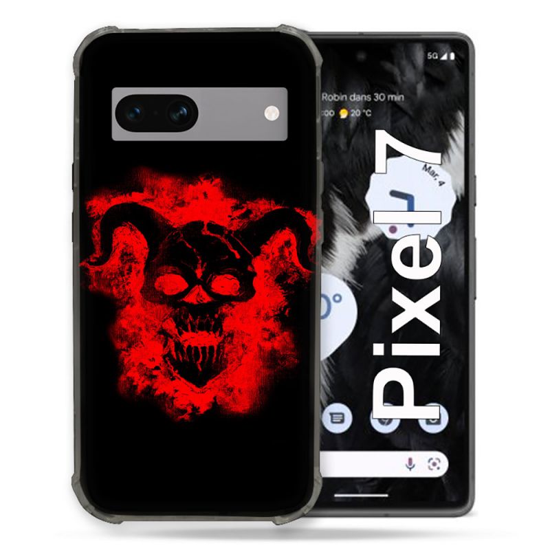 Coque Renforcée Pour Google Pixel 7 Tete de Mort Diable