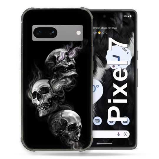 Coque Renforcée Pour Google Pixel 7 Tete de Mort Triple