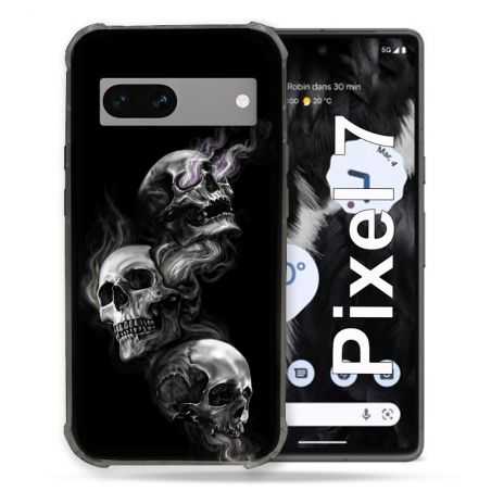 Coque Renforcée Pour Google Pixel 7 Tete de Mort Triple