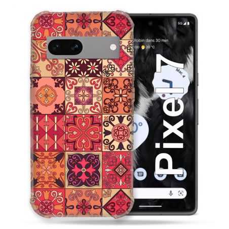 Coque Renforcée Pour Google Pixel 7 Texture Carreau Ciment Rouge