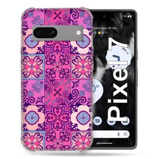 Coque Renforcée Pour Google Pixel 7 Texture Carreau Ciment Violet