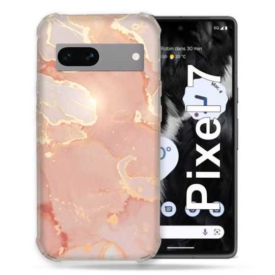 Coque Renforcée Pour Google Pixel 7 Texture Marbre Rose