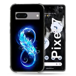 Coque Renforcée Pour Google Pixel 7 Texture Plume Infini Bleu