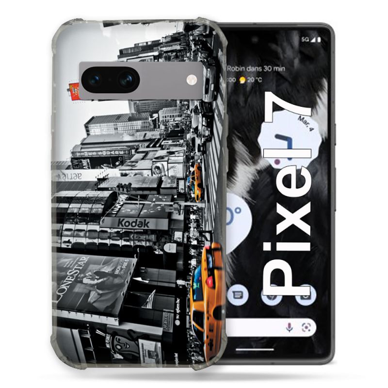 Coque Renforcée Pour Google Pixel 7 Voyage Amerique USA New York Taxi