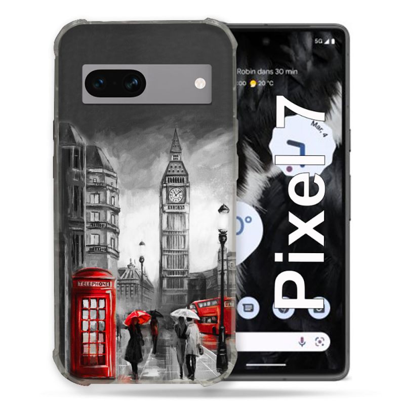 Coque Renforcée Pour Google Pixel 7 Voyage Angleterre Londres Vintage