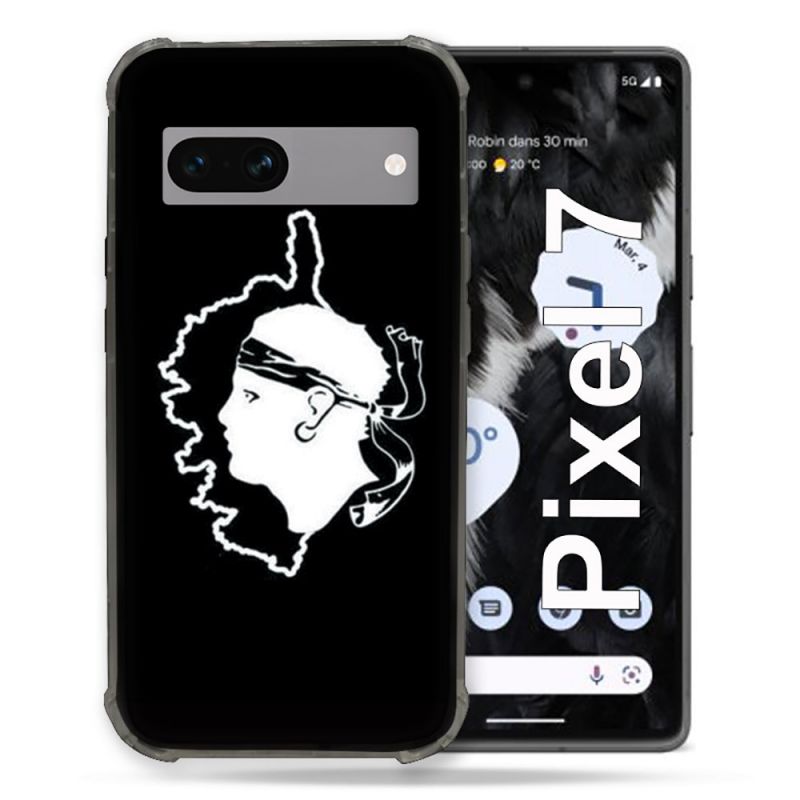 Coque Renforcée Pour Google Pixel 7 Voyage Corse Noir