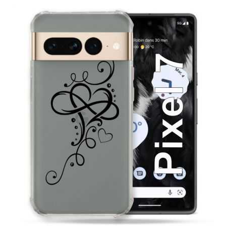 Coque Renforcée Transparente Pour Google Pixel 7 Cœur infini