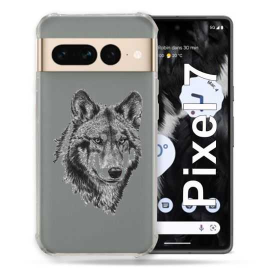 Coque Renforcée Transparente Pour Google Pixel 7 Loup