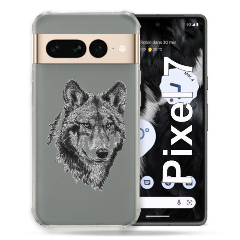 Coque Renforcée Transparente Pour Google Pixel 7 Loup