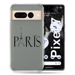 Coque Renforcée Transparente Pour Google Pixel 7 Paris Noir