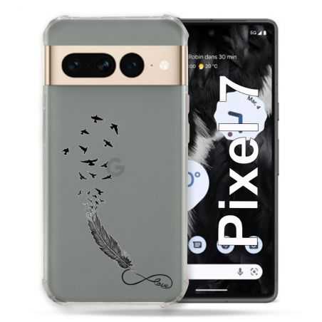 Coque Renforcée Transparente Pour Google Pixel 7 Plume Infini