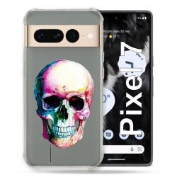 Coque Renforcée Transparente Pour Google Pixel 7 Skull Head Crane Colore