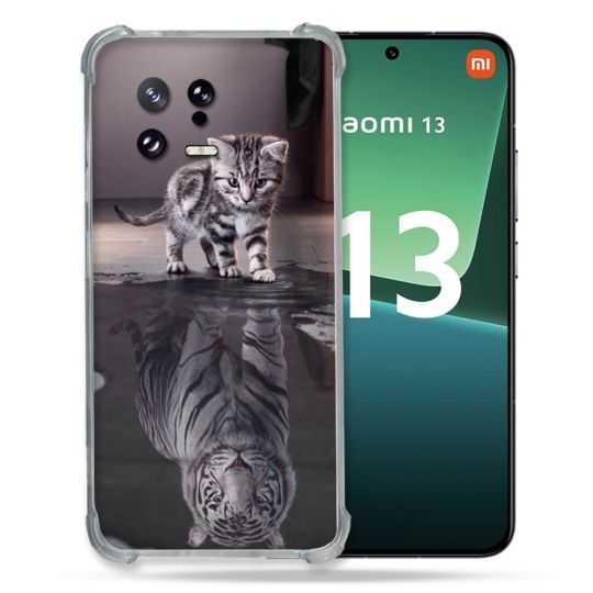 Coque Renforcée pour Xiaomi Mi 13 Animal Chat Reflet