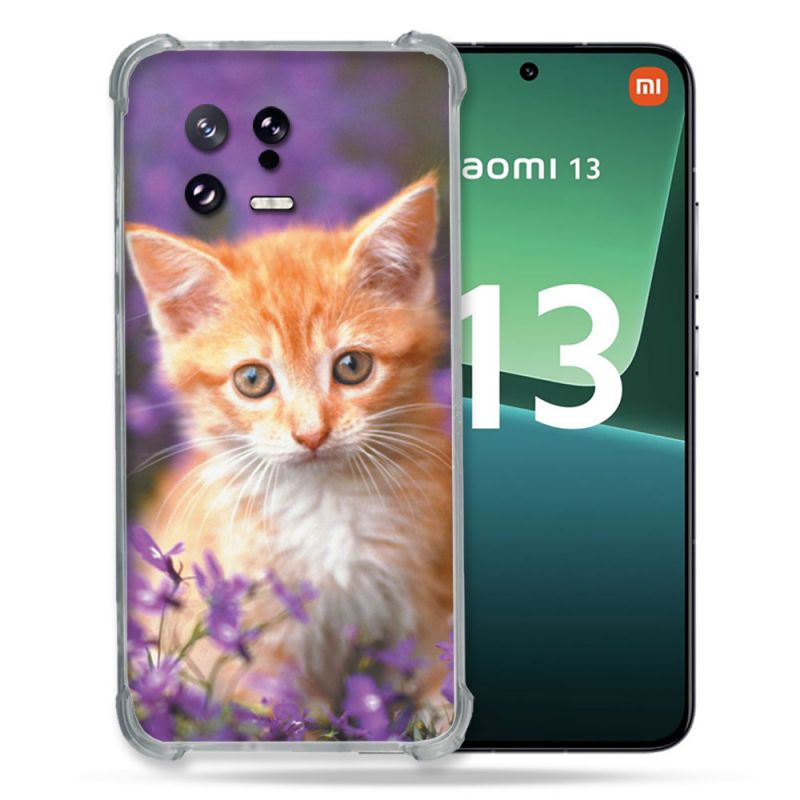 Coque Renforcée pour Xiaomi Mi 13 Animal Chat Violet