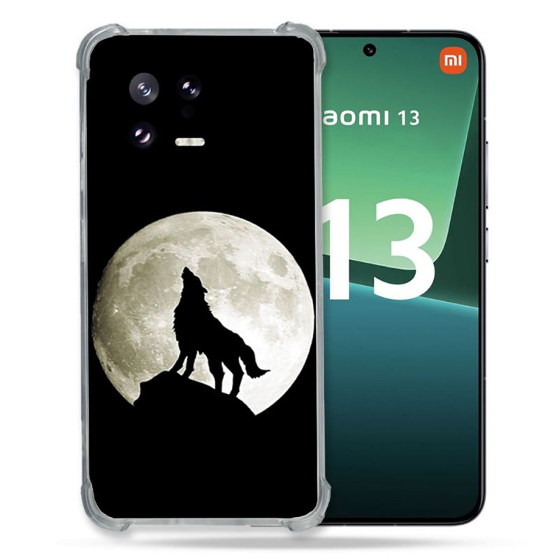 Coque Renforcée pour Xiaomi Mi 13 Animal Loup Noir