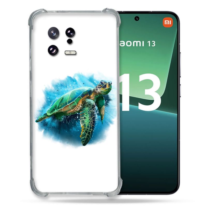 Coque Renforcée pour Xiaomi Mi 13 Animal Tortue Blanche multicolore