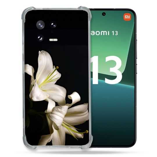 Coque Renforcée pour Xiaomi Mi 13 Fleur Lys Noir