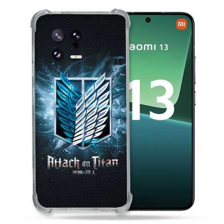 Coque Renforcée pour Xiaomi Mi 13 Manga Attaque Titans Noir