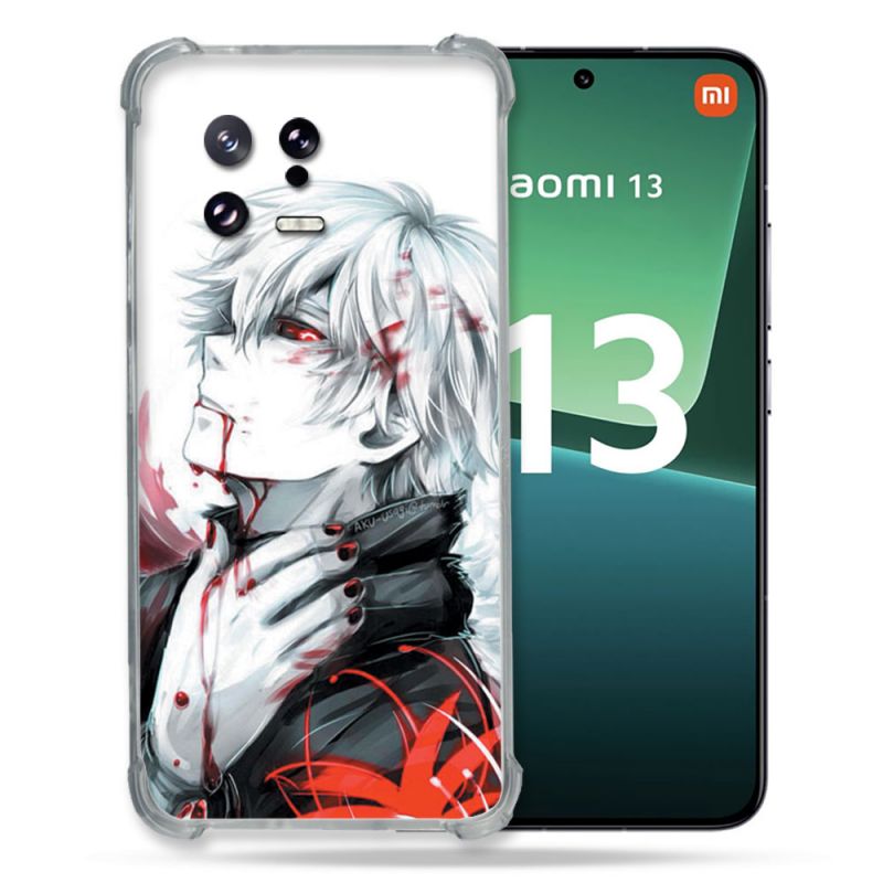 Coque Renforcée pour Xiaomi Mi 13 Manga Tokyo Ghoul Kaneki Blanc