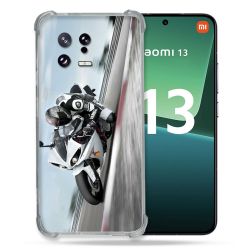 Coque Renforcée pour Xiaomi Mi 13 Moto Course GP Blanche