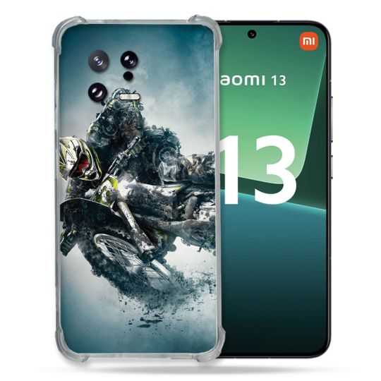 Coque Renforcée pour Xiaomi Mi 13 Moto Cross Ombre