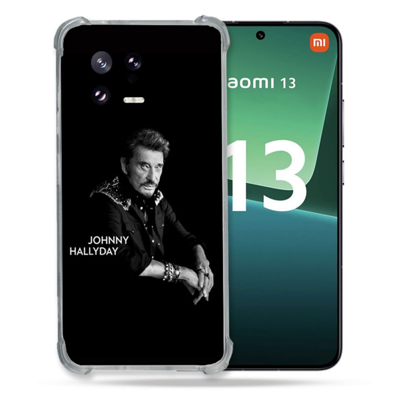 Coque Renforcée pour Xiaomi Mi 13 Musique Johnny Hallyday Noir