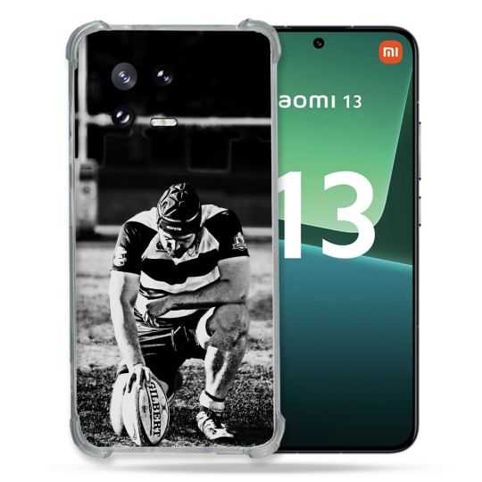 Coque Renforcée pour Xiaomi Mi 13 Sport Rugby Noir Blanc