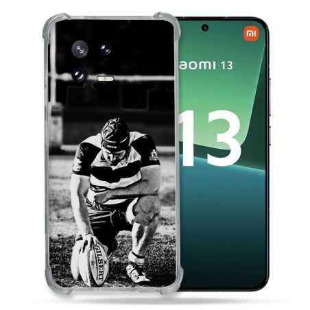 Coque Renforcée pour Xiaomi Mi 13 Sport Rugby Noir Blanc