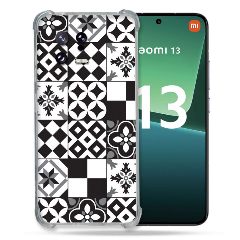 Coque Renforcée pour Xiaomi Mi 13 Texture Carreau Ciment Noir