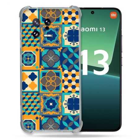Coque Renforcée pour Xiaomi Mi 13 Texture Carreau Ciment Orange