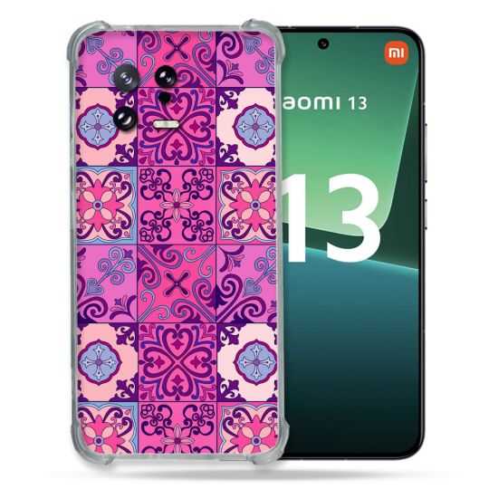 Coque Renforcée pour Xiaomi Mi 13 Texture Carreau Ciment Violet