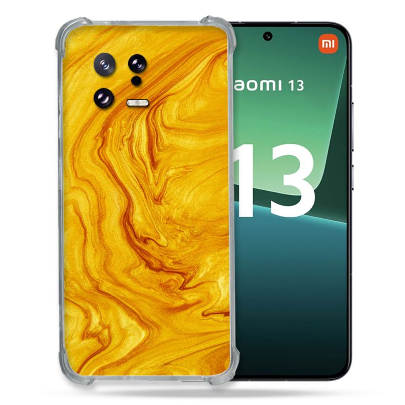 Coque Renforcée pour Xiaomi Mi 13 Texture Marbre Jaune