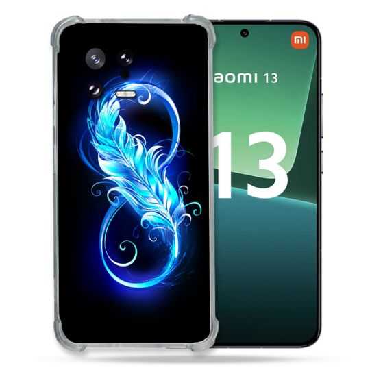 Coque Renforcée pour Xiaomi Mi 13 Texture Plume Infini Bleu