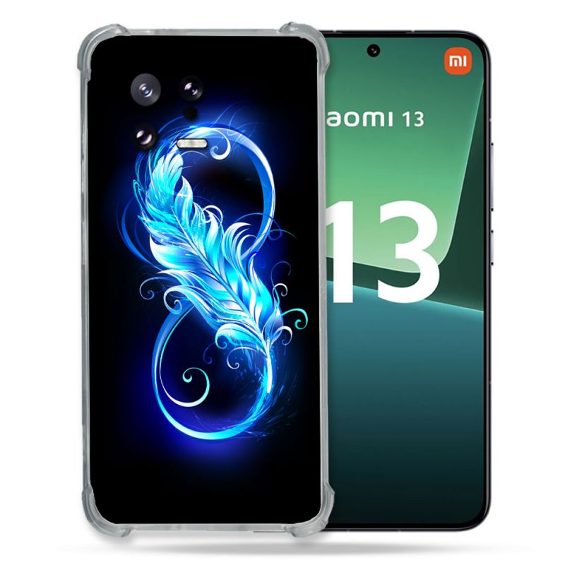Coque Renforcée pour Xiaomi Mi 13 Texture Plume Infini Bleu