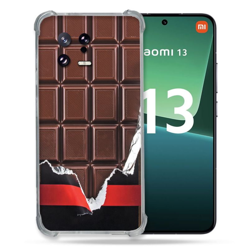 Coque Renforcée pour Xiaomi Mi 13 Texture Trompe Oeil Chocolat