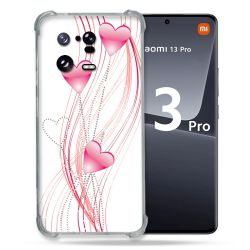 Coque Renforcée pour Xiaomi Mi 13 PRO Amour Coeur Rose Montant sur Blanc
