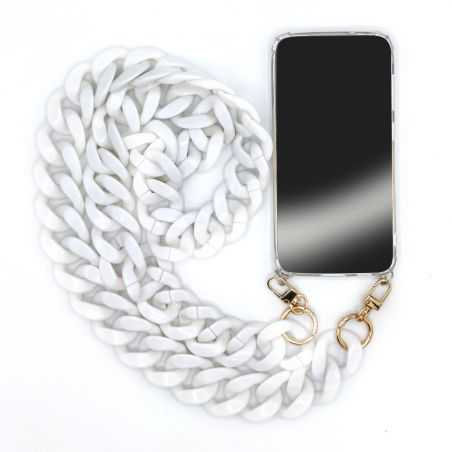 Coque Renforcée Transparente pour Xiaomi Mi 13 Lanière / Bandoulière / Cordon Anneaux Blanc