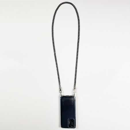 Coque Renforcée Transparente pour Xiaomi Mi 13 Lanière / Bandoulière / Cordon Metal Plate Noir